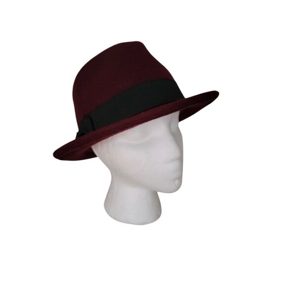 Vintage 100% Wool Fedora Hat With Black Ribbon Accent - Picture 4 of 9